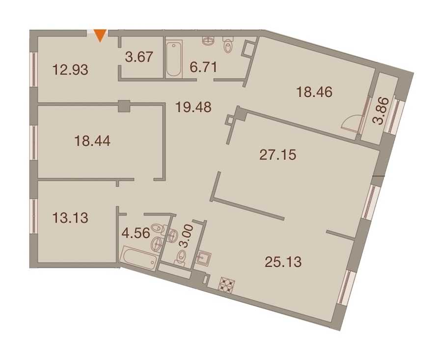 Четырехкомнатная квартира в : площадь 154.09 м2 , этаж: 8 – купить в Санкт-Петербурге